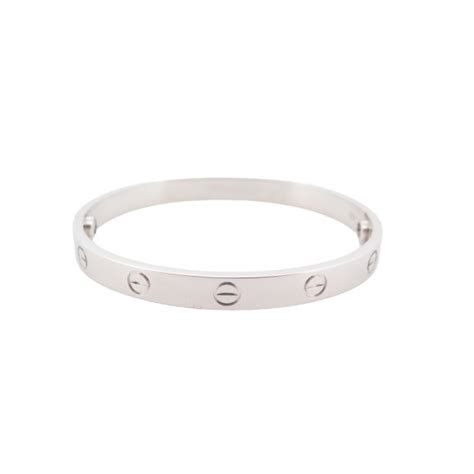 bracelet cartier love crb6067617 17 cm en or gris 18k.